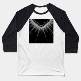 Monochrome Fractal Lightning (mirrored) Baseball T-Shirt